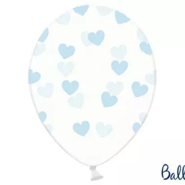 balon w niebieskie serca