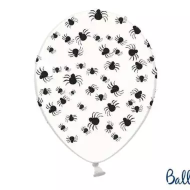 biały balon pająki