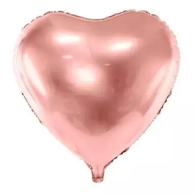 balon serce różowe złoto