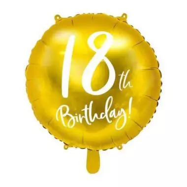 balon na 18 urodziny złoty