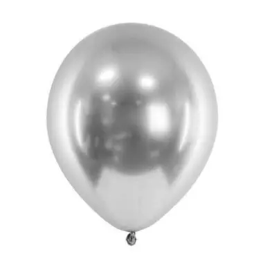 balon błyszczący srebrny