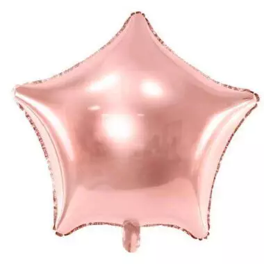 foliowy balon gwiazda różowe złoto