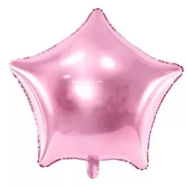 foliowy balon gwiazda jasnoróżowy
