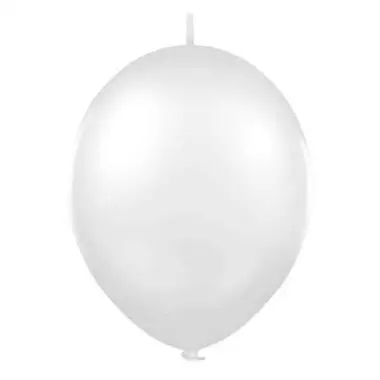 biały pastelowy balon z łącznikiem