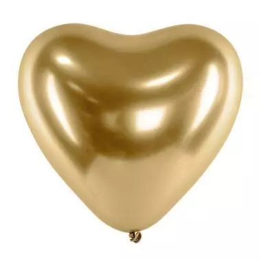 złoty balon serce z połyskiem