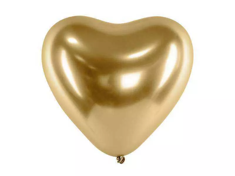 złoty balon serce z połyskiem