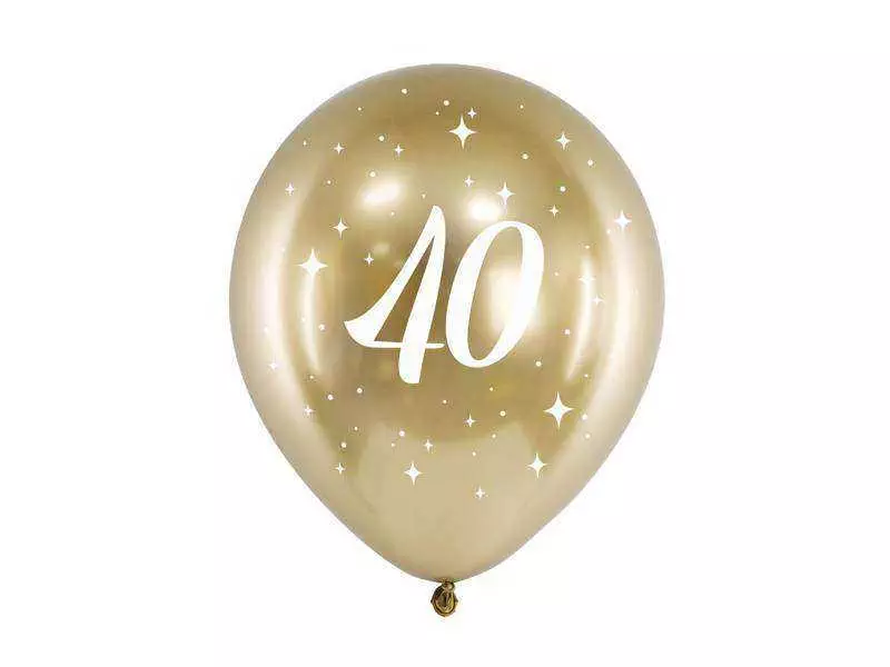 złoty balony nadruk 40
