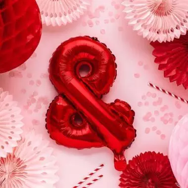 balony znak & czerwony 35cm