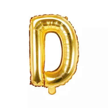 balon litera D 35 cm złoty