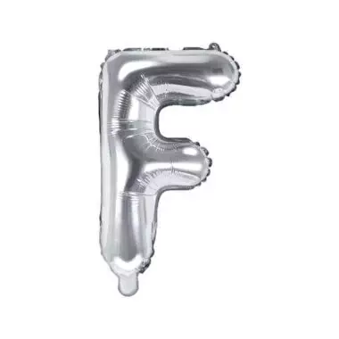 balon litera f srebrny 35cm