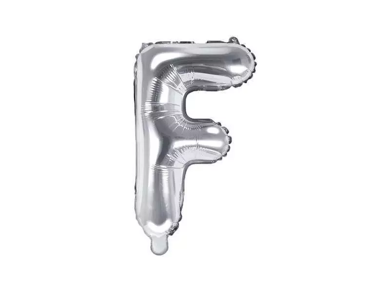 balon litera f srebrny 35cm