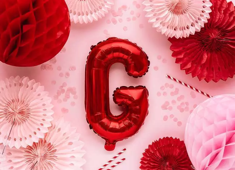 balon litera g czerwony 35cm