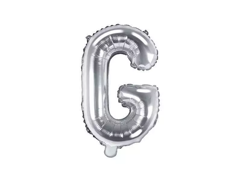 balon litera g srebrny 35cm
