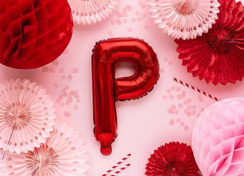 balon litera p czerwony 35cm