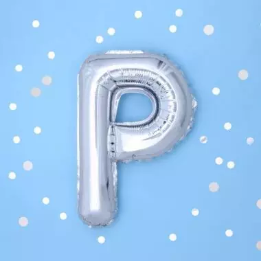 balon litera p srebrny 35cm