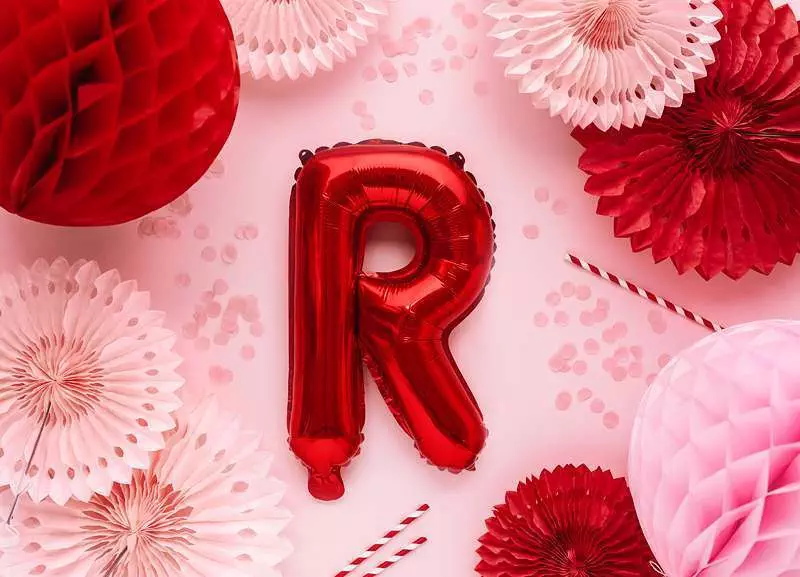 balon litera r czerwony 35cm