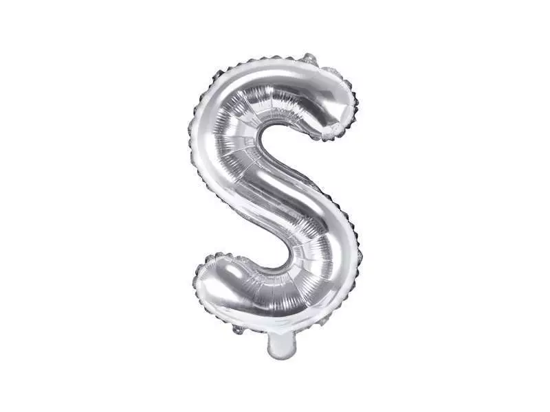 balon litera s srebrny 35cm