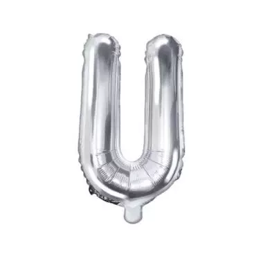balon litera u srebrny 35cm