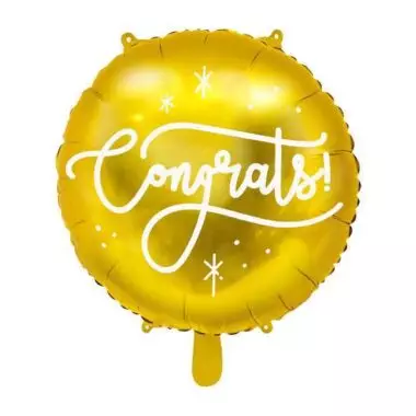 foliowy balon gratulacje congrats złoty