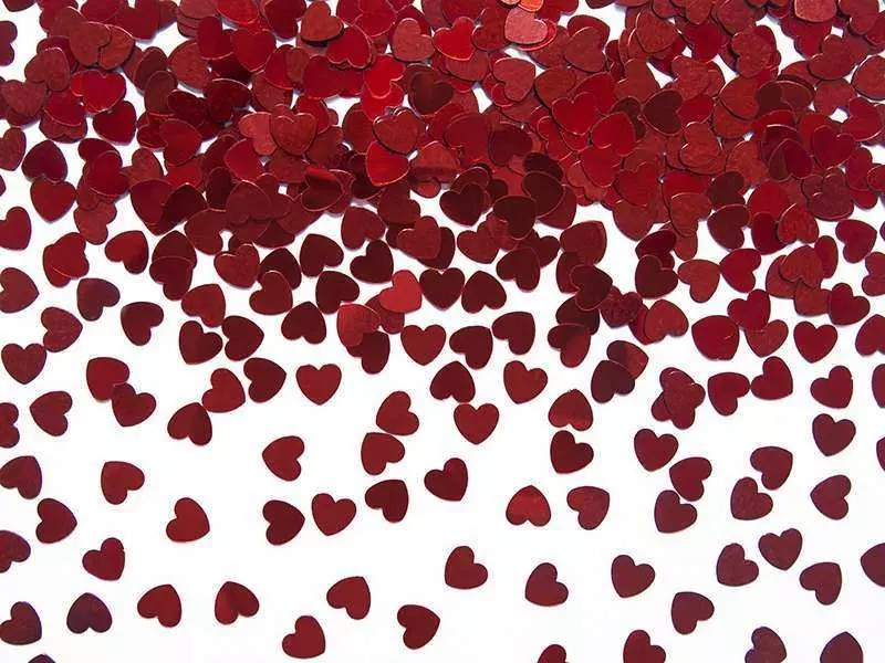konfetti serca miłosne 5mm czerwone